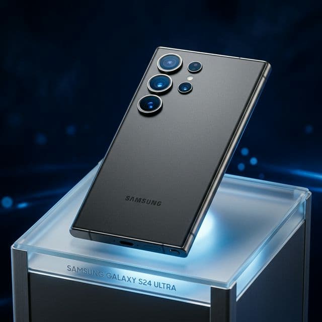 Flagship smartphone on premium glass display